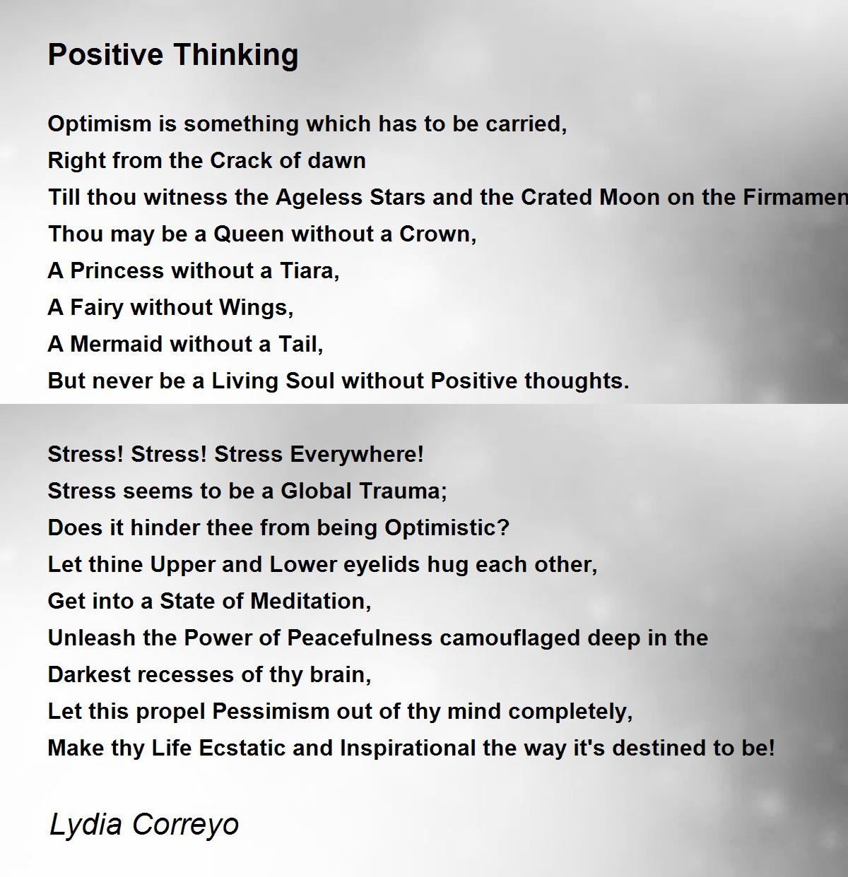 On positive thinking poem 26 Famous