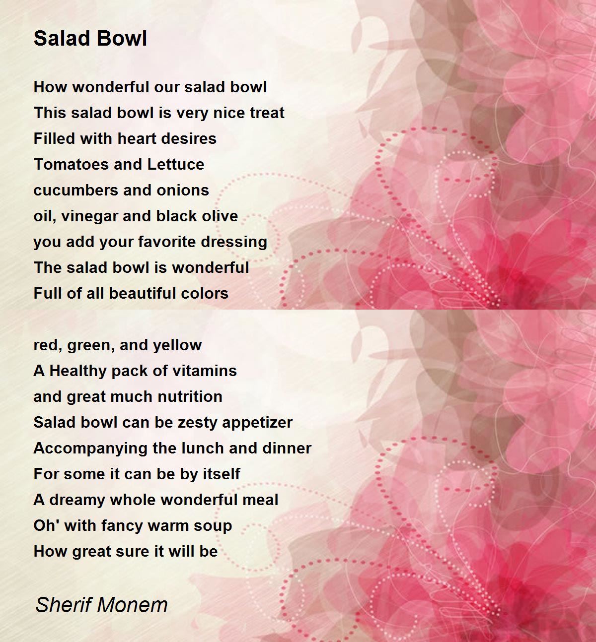 Salad Bowl Salad Bowl Poem by Sherif Monem