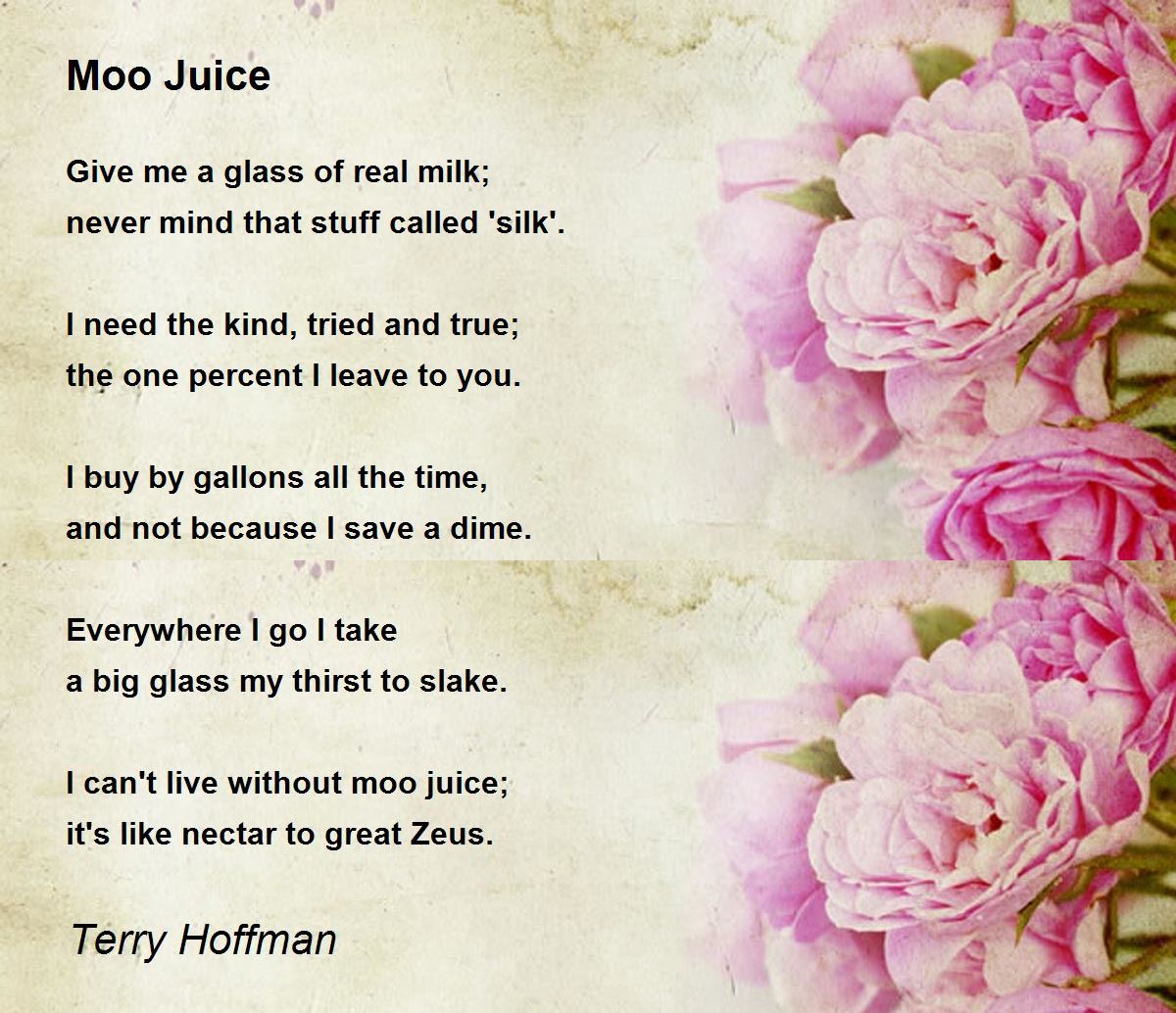 Moo Juice Moo Juice Poem by Terry Hoffman