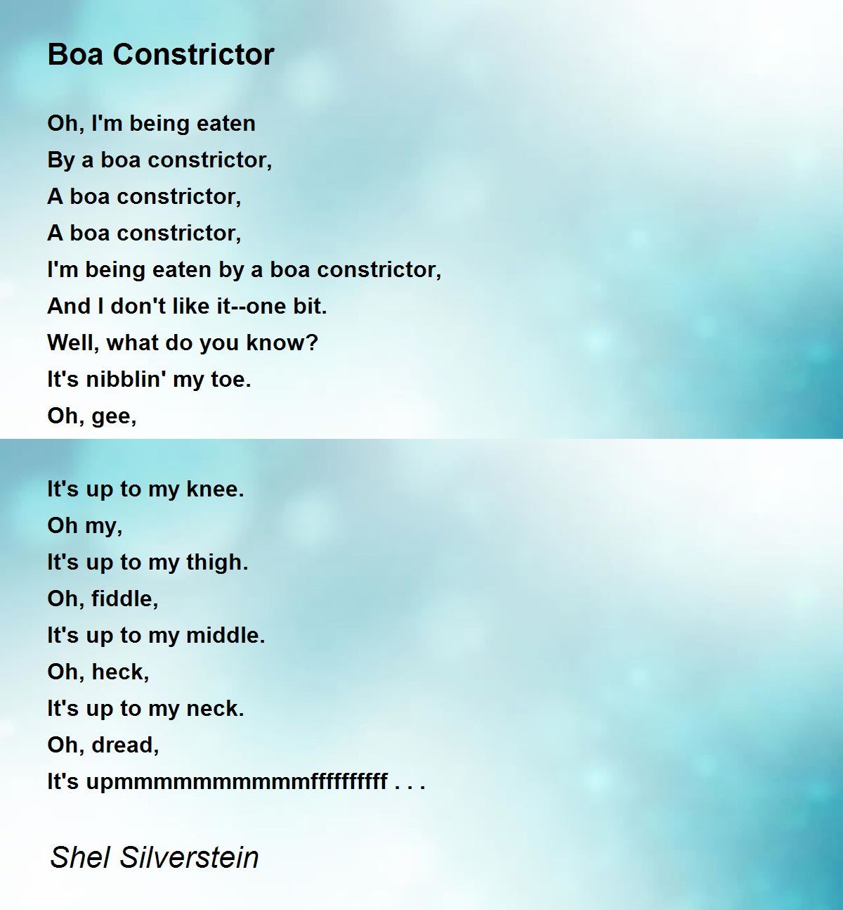 Boa Constrictor Poem by Shel Silverstein - Poem Hunter