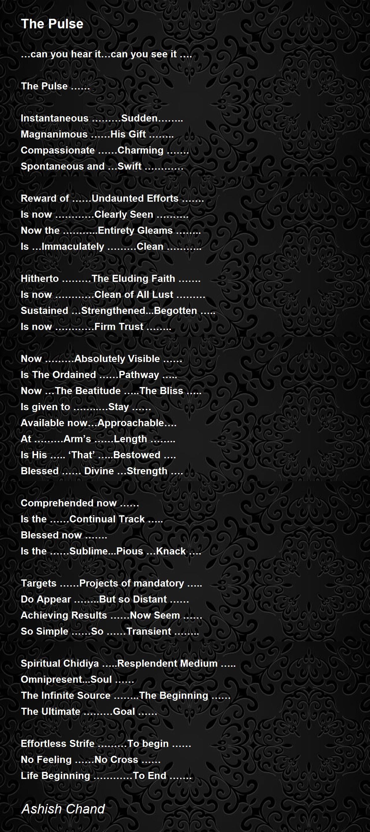 The Pulse by Ashish Chand The Pulse Poem