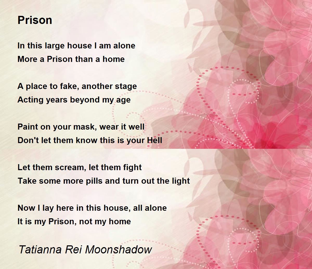 Prison Prison Poem by Tatianna Rei Moonshadow