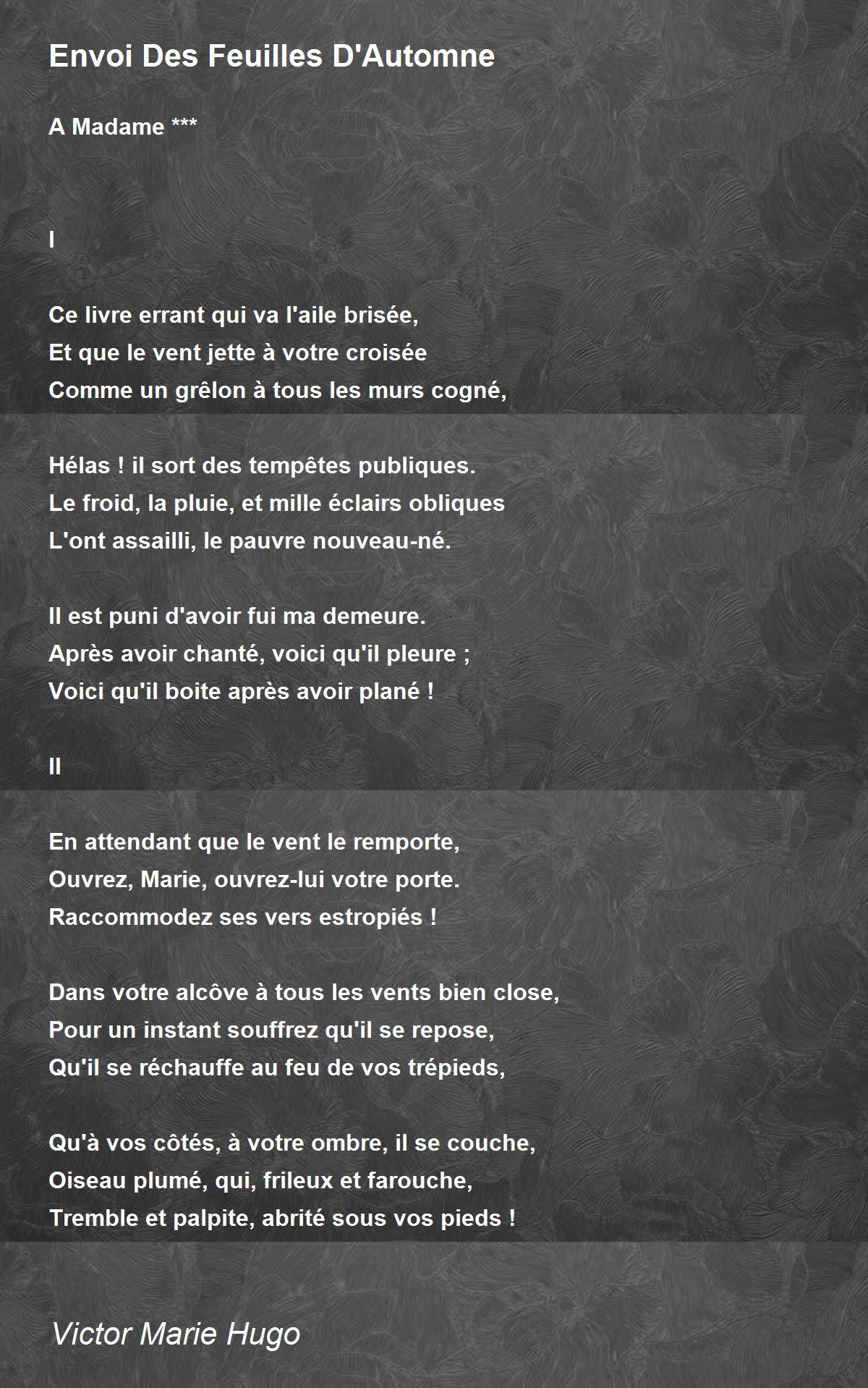 Envoi Des Feuilles D'Automne - Envoi Des Feuilles D'Automne Poem by ...