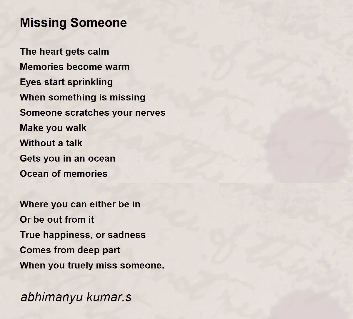 You poem missing still Poem :