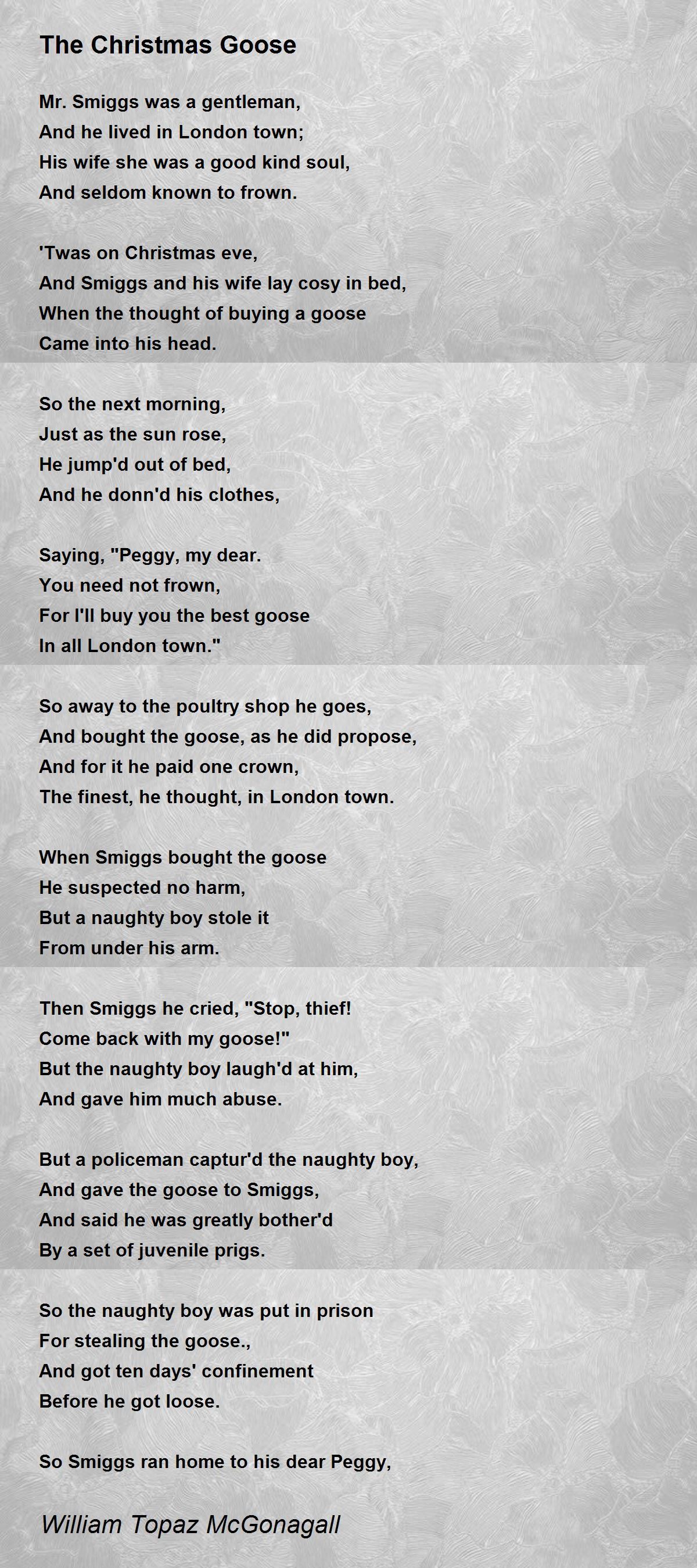The Christmas Goose - The Christmas Goose Poem by William Topaz McGonagall