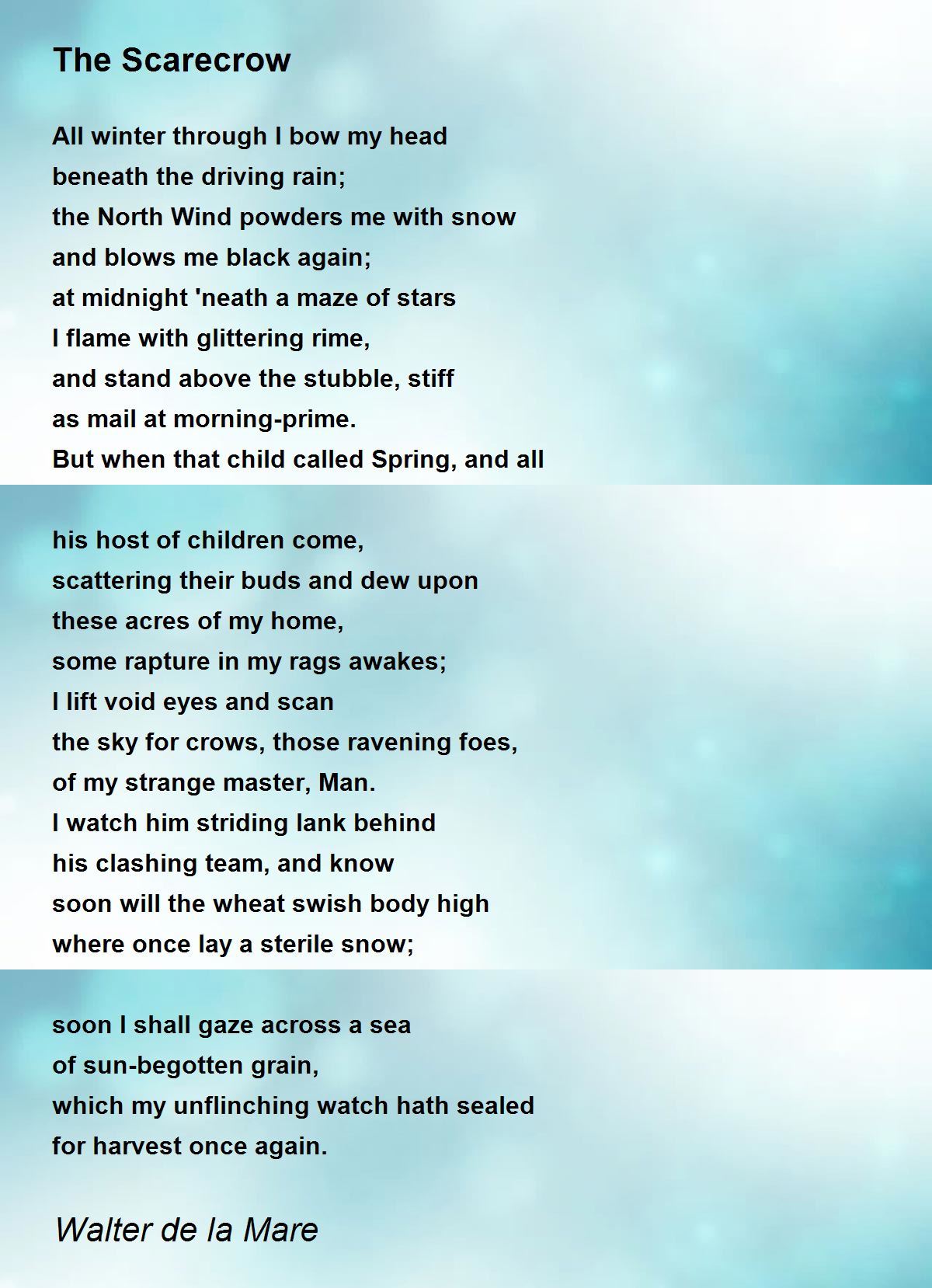 The Scarecrow Poem by Walter de la Mare - Poem Hunter