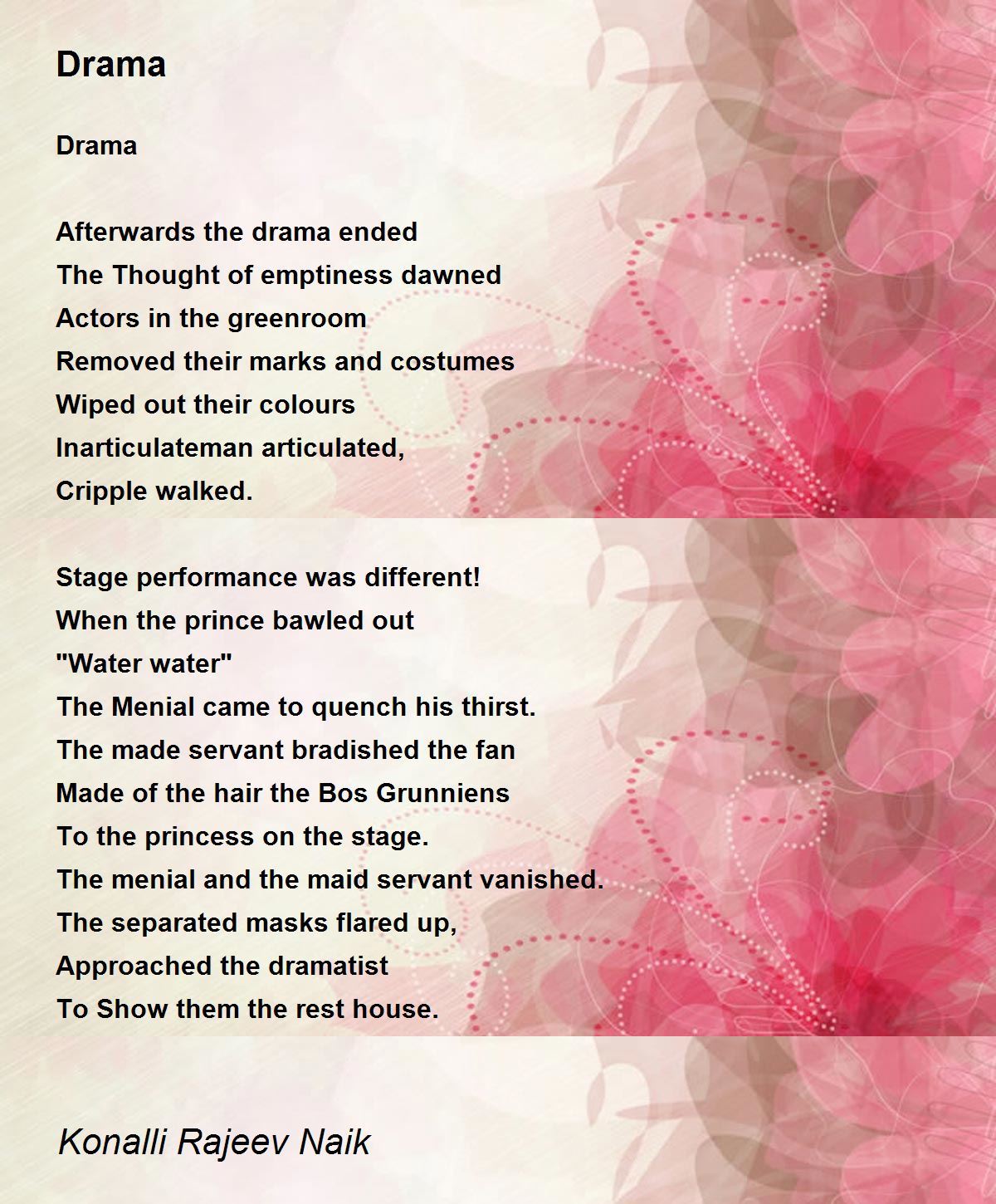 Drama Poem by Konalli Rajeev Naik Poem Hunter