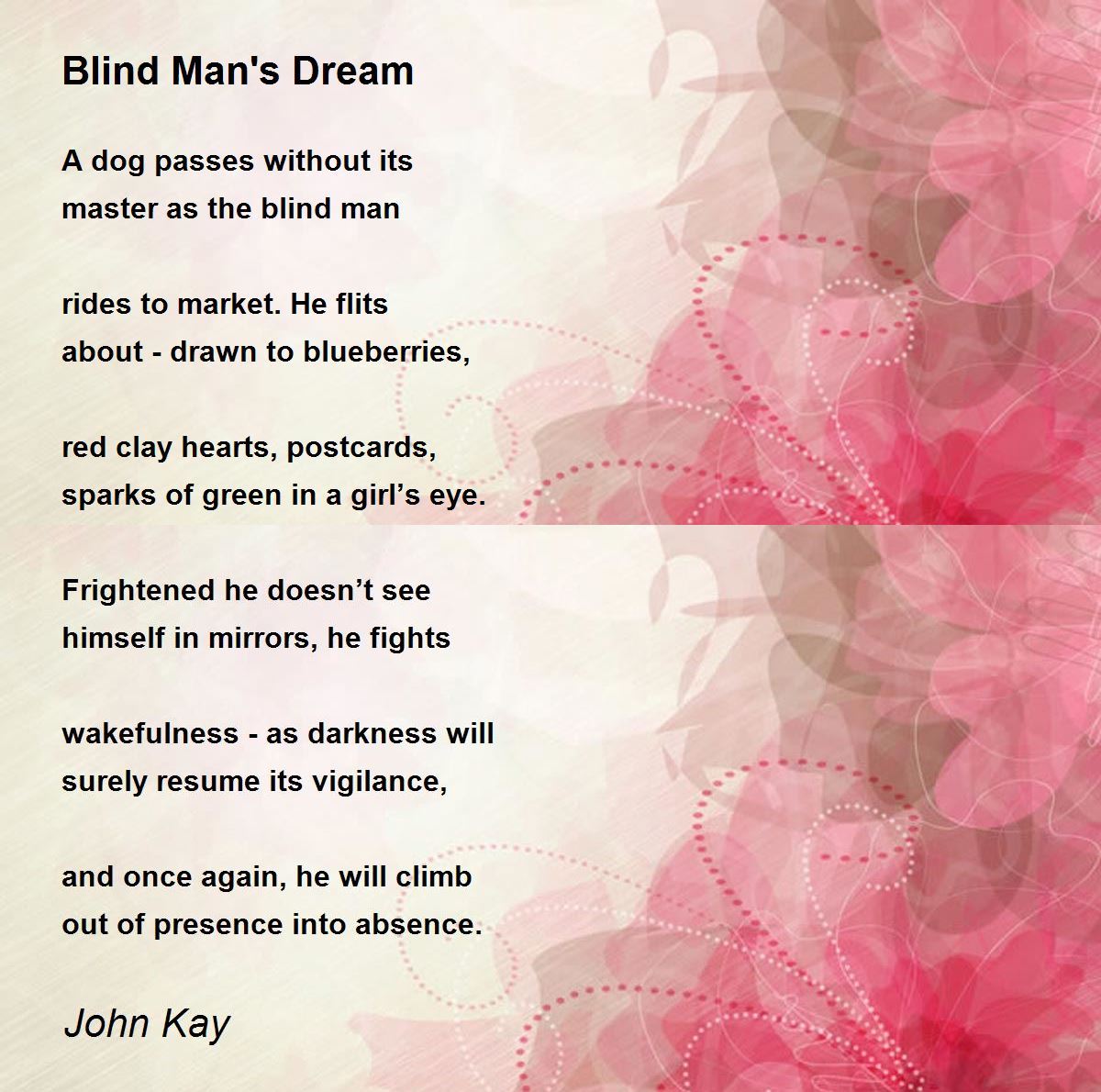 Blind Man's Dream Blind Man's Dream Poem by John Kay