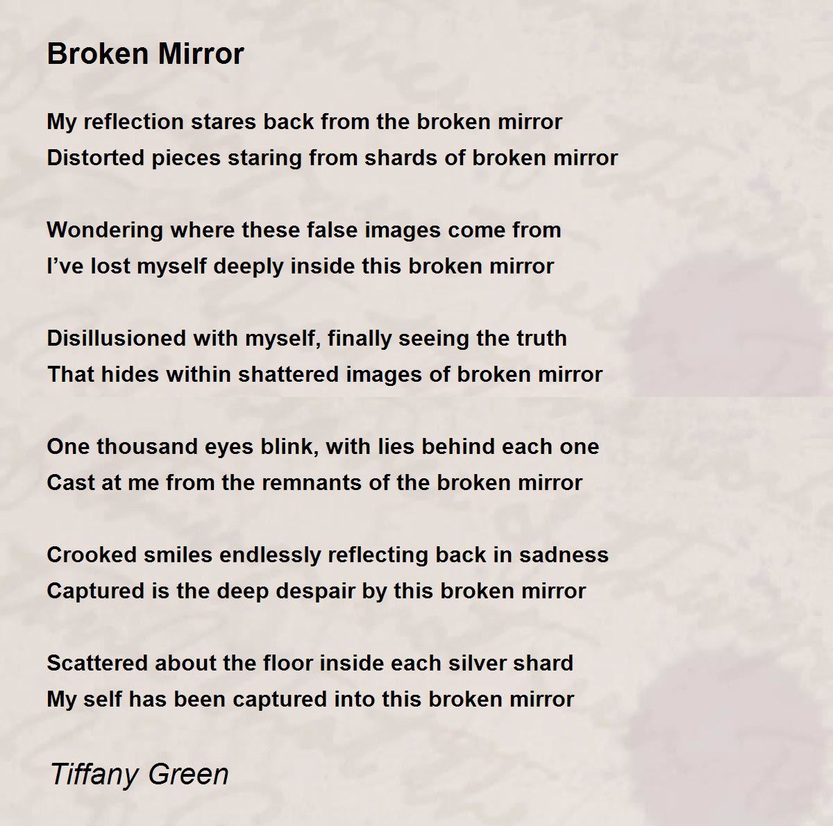 Broken Mirror Broken Mirror Poem by Tiffany Green