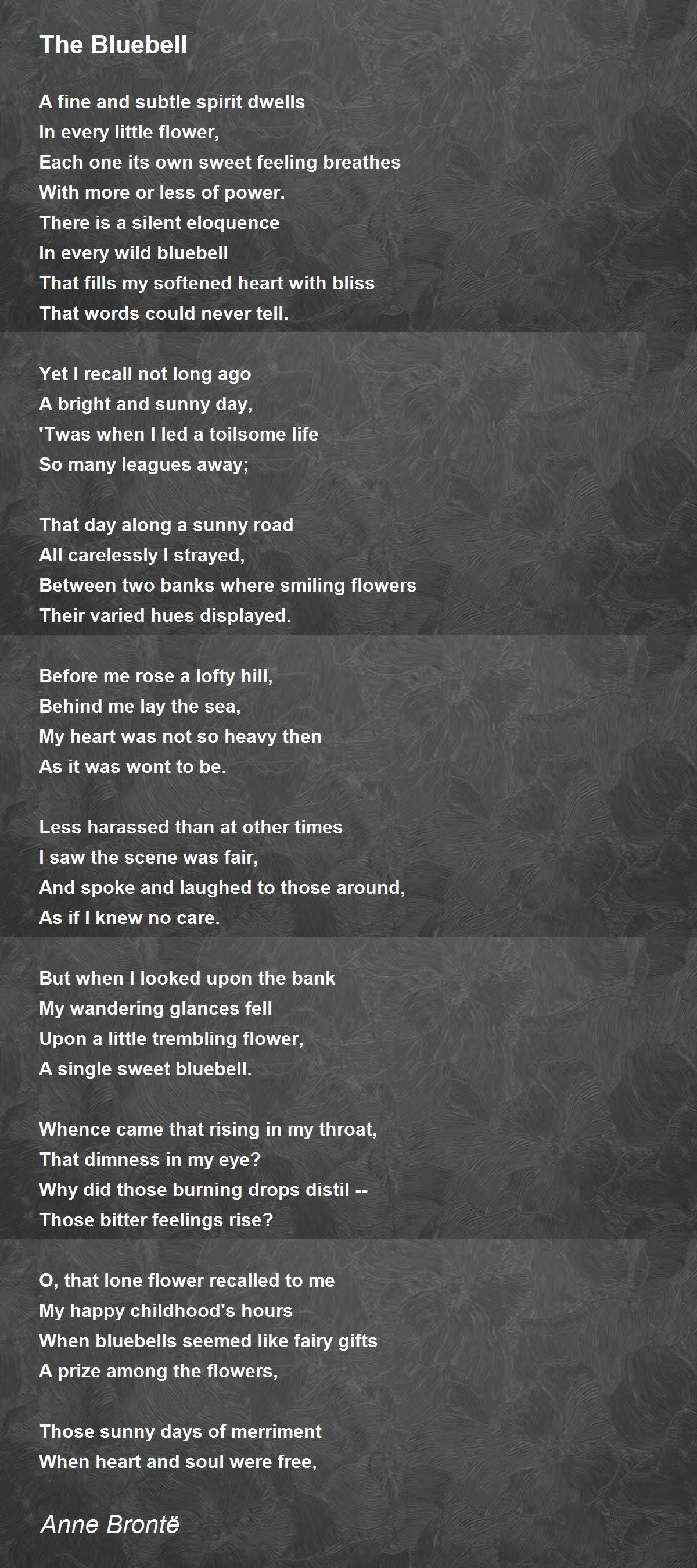 The Bluebell Poem by Anne Brontë - Poem Hunter Comments