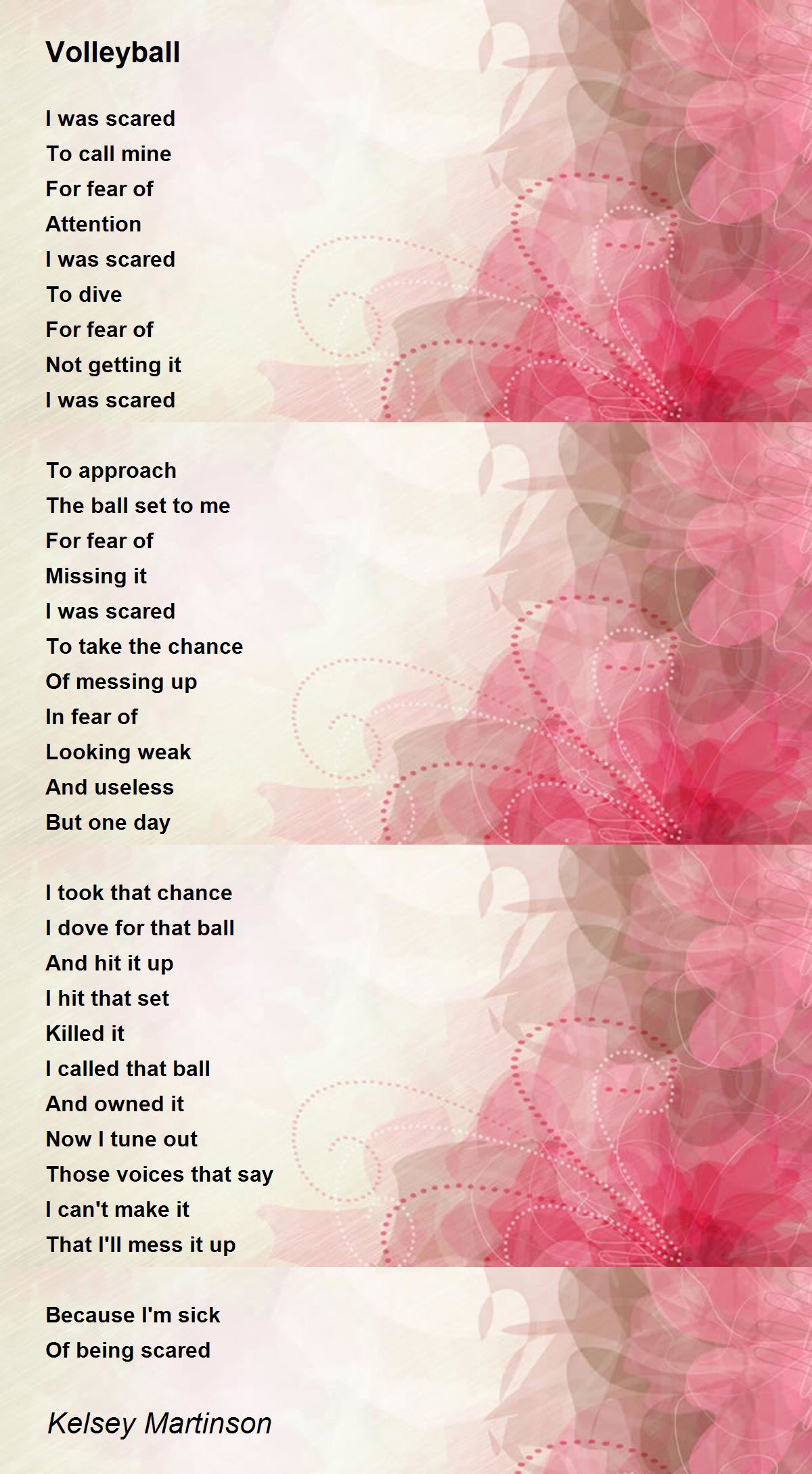 Volleyball Volleyball Poem by Kelsey Martinson