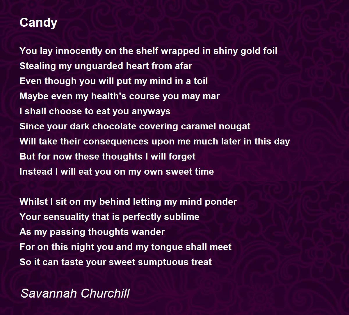 Candy Candy Poem by Savannah Churchill