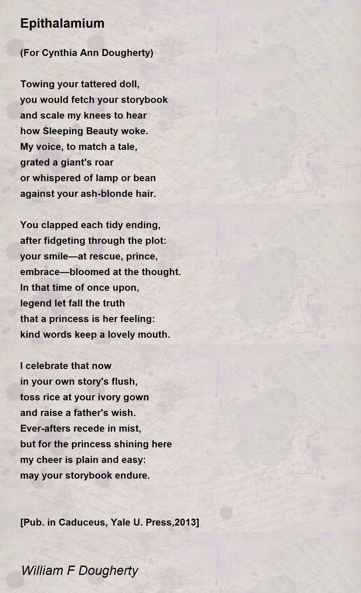 Epithalamium Poem by William F Dougherty Poem Hunter