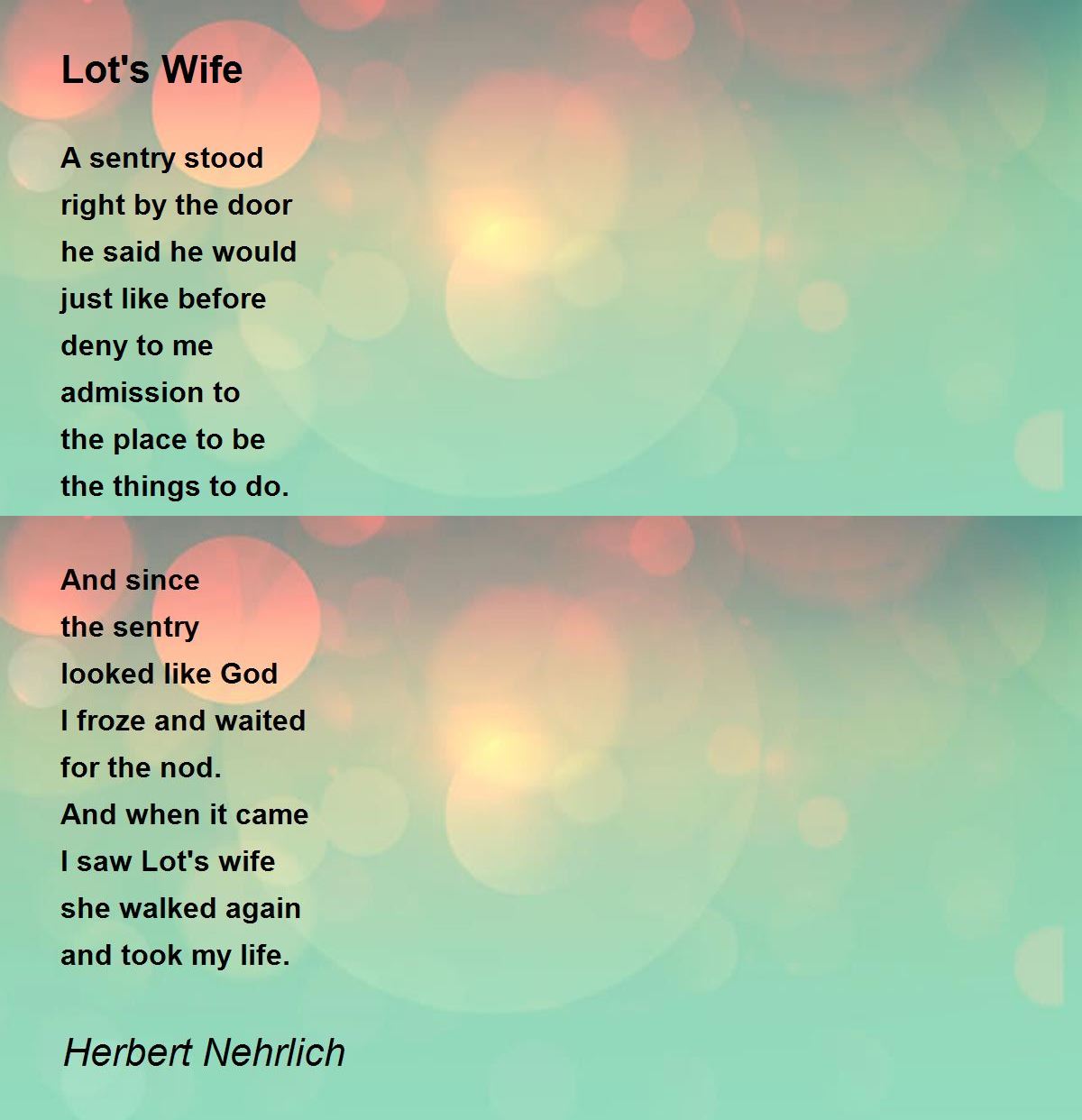 Lot's Wife Lot's Wife Poem by Herbert Nehrlich