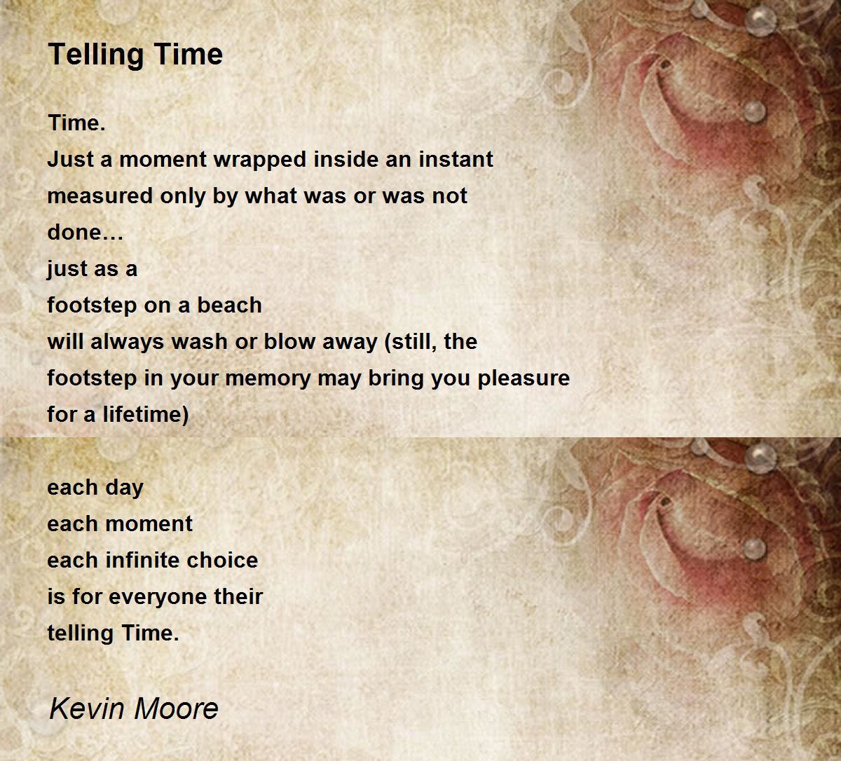 Telling Time Telling Time Poem by Kevin Moore