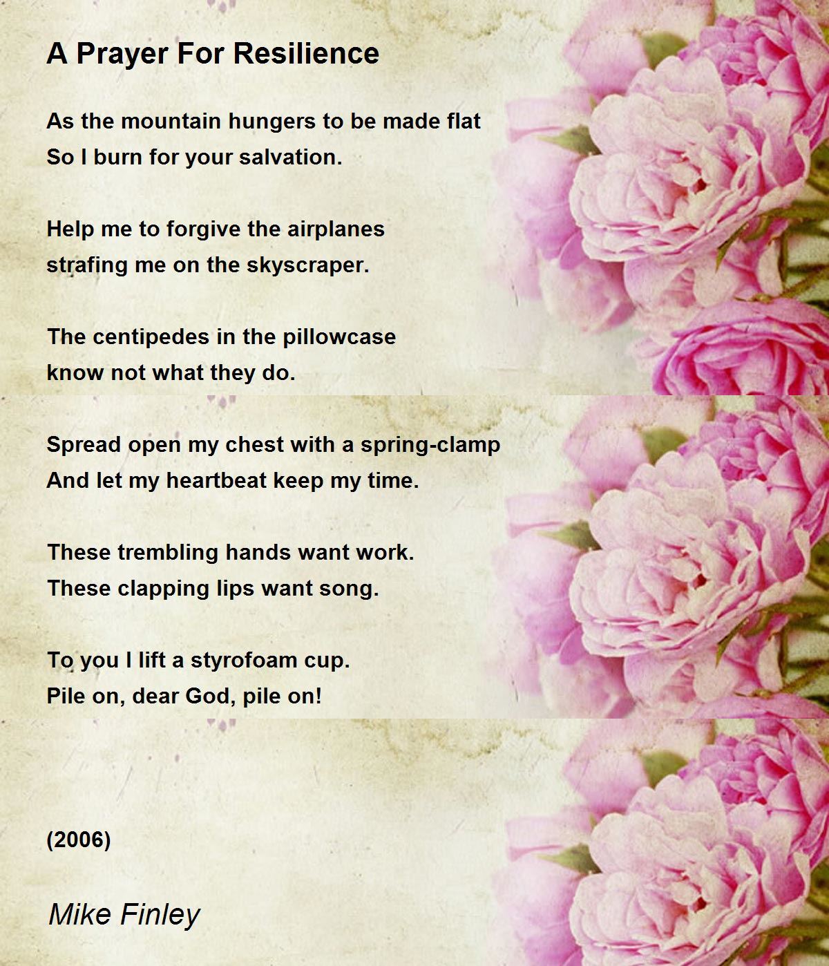 A Prayer For Resilience A Prayer For Resilience Poem by Mike Finley