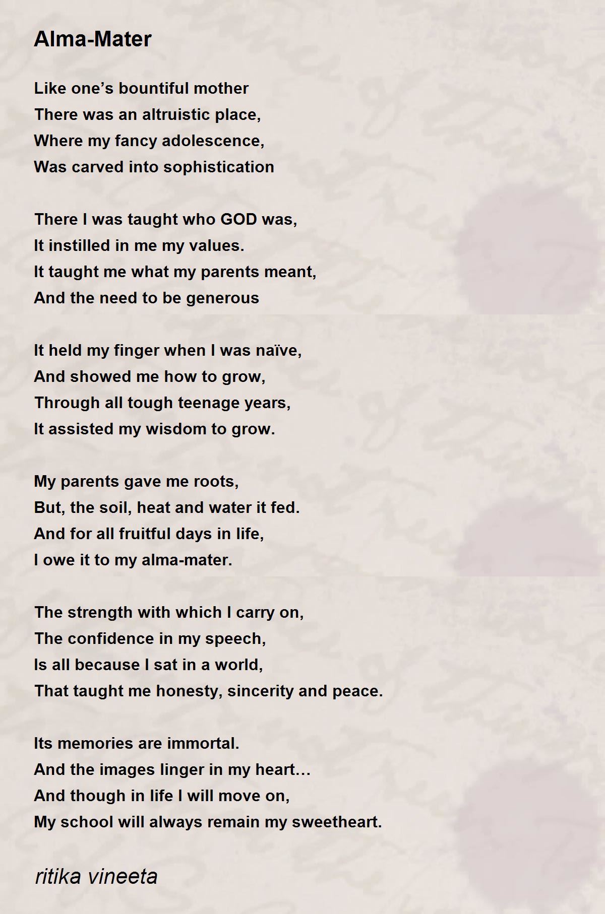 AlmaMater AlmaMater Poem by ritika vineeta