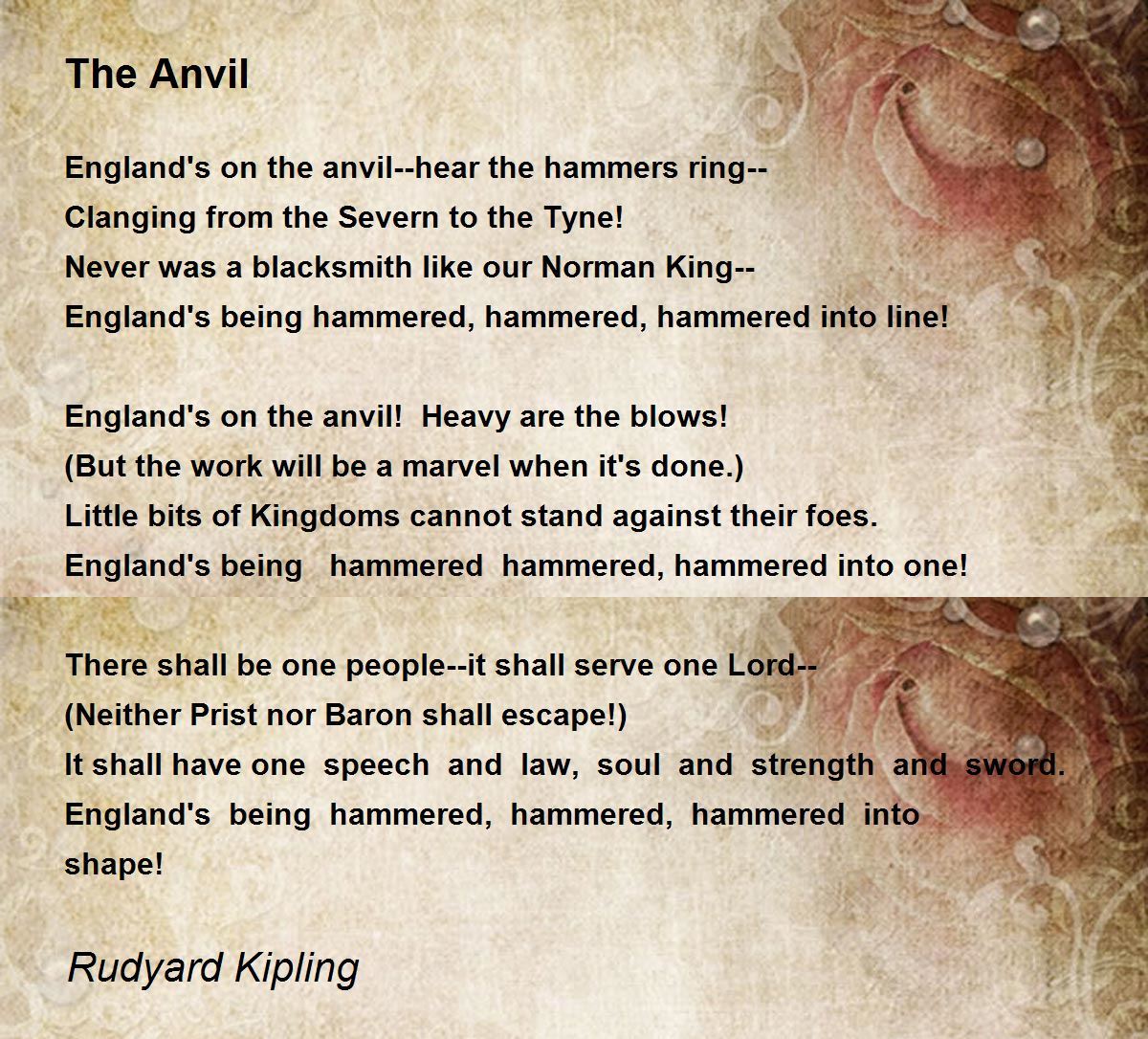 The Anvil The Anvil Poem by Rudyard Kipling