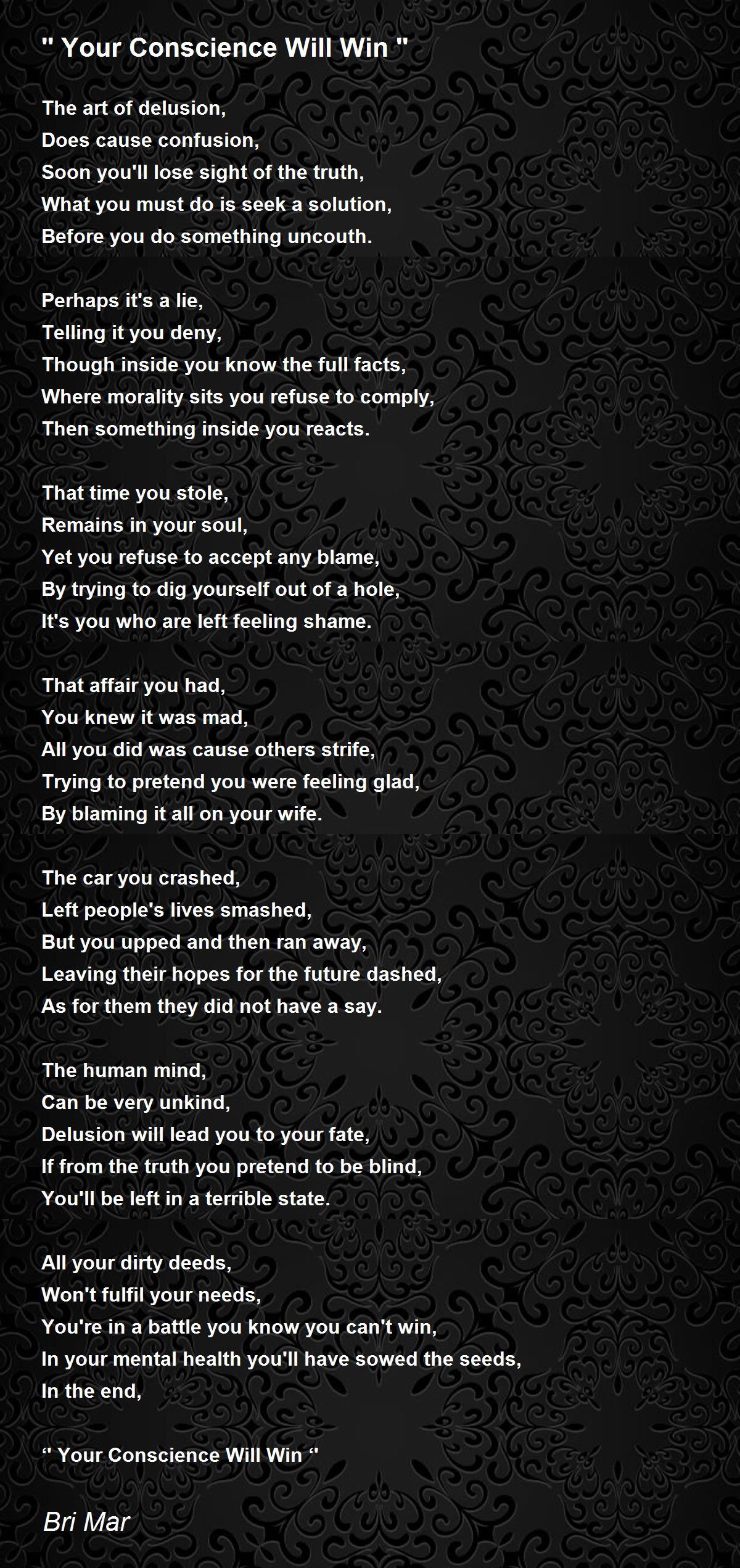 '' Your Conscience Will Win '' '' Your Conscience Will Win '' Poem by