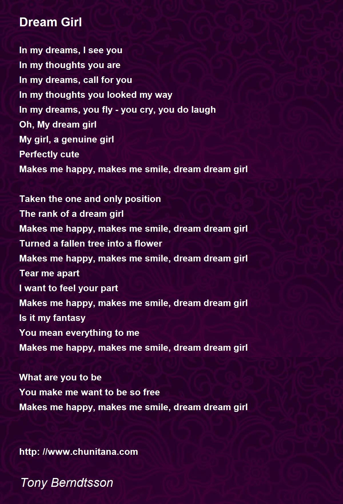 Dream Girl Dream Girl Poem by Tony Berndtsson