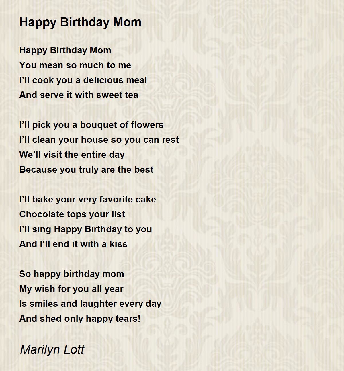 essay about my mother birthday