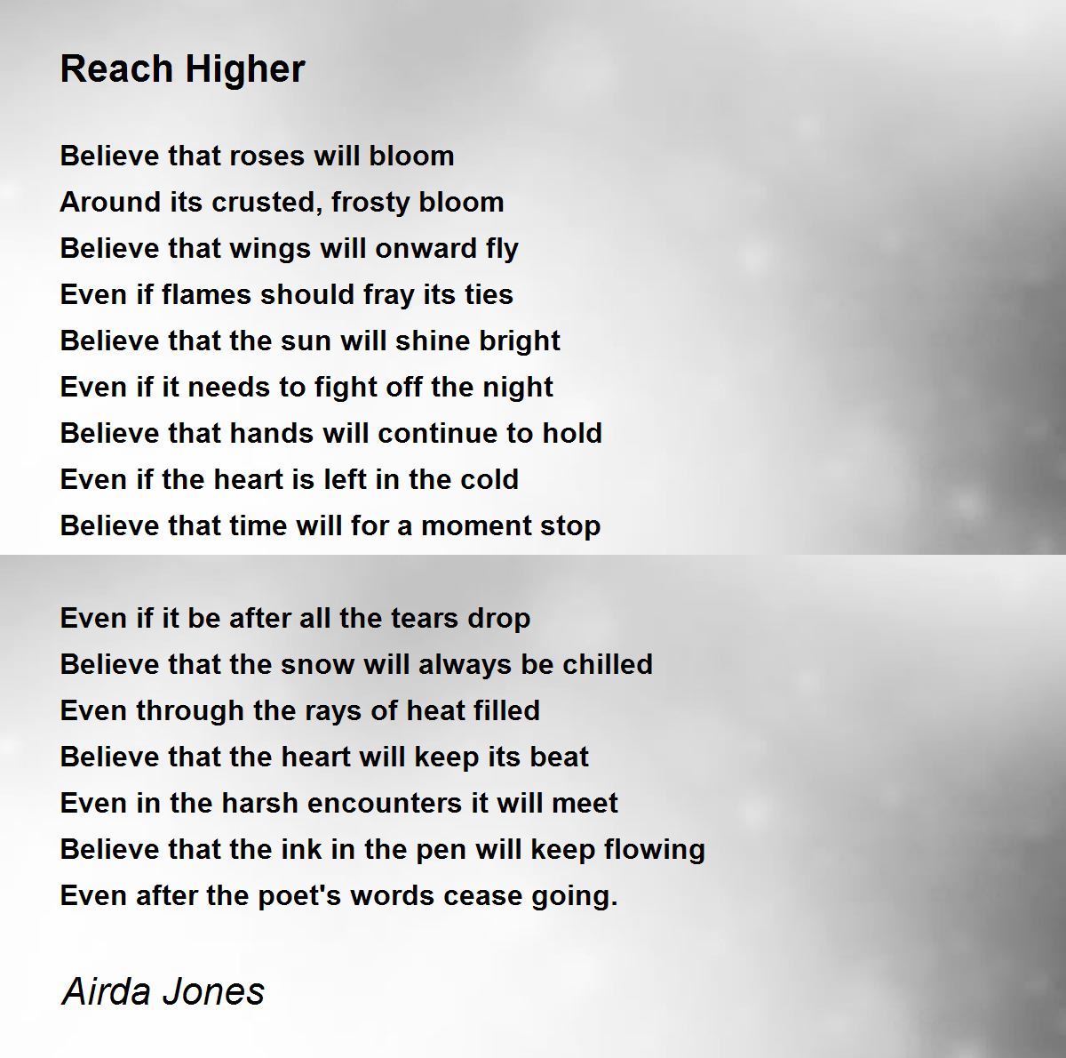 Reach Higher Poem by Airda Jones Poem Hunter