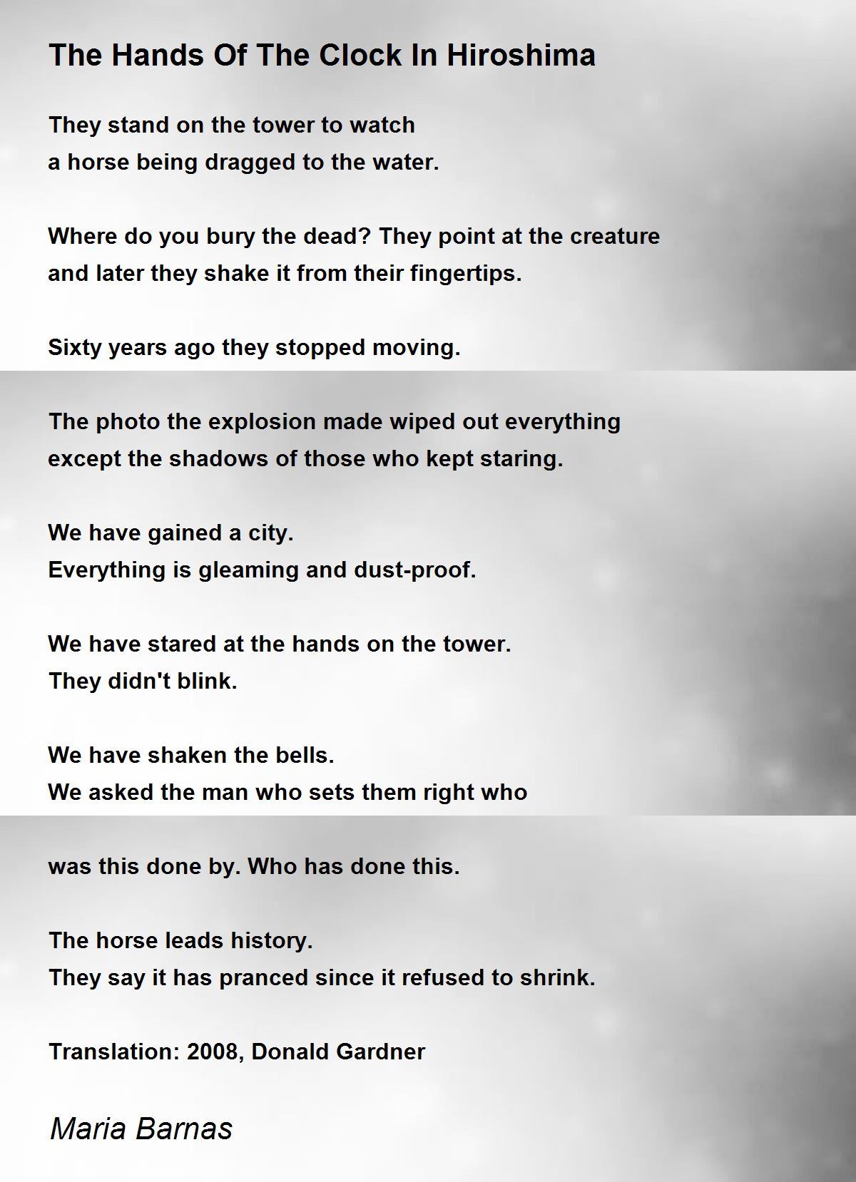 The Hands Of The Clock In Hiroshima by Maria Barnas The Hands Of The