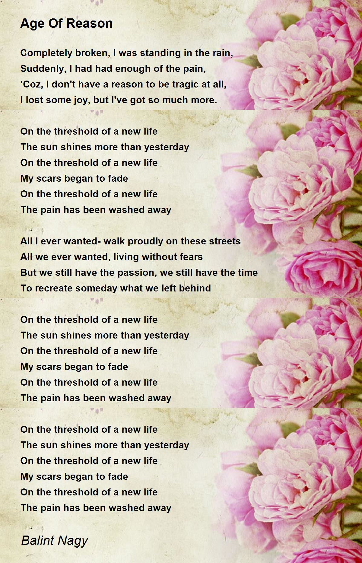 Age Of Reason Age Of Reason Poem by Balint Nagy