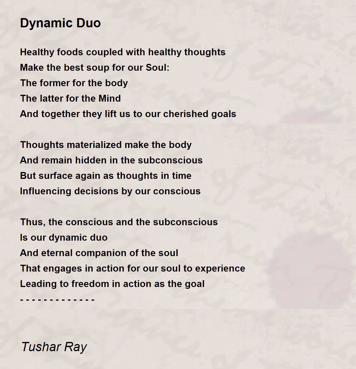 Dynamic Duo Dynamic Duo Poem by Tushar Ray