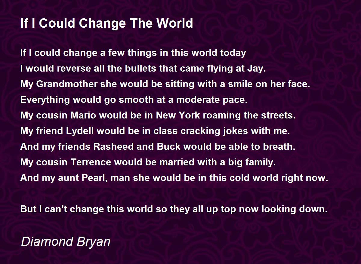 i can change the world essay