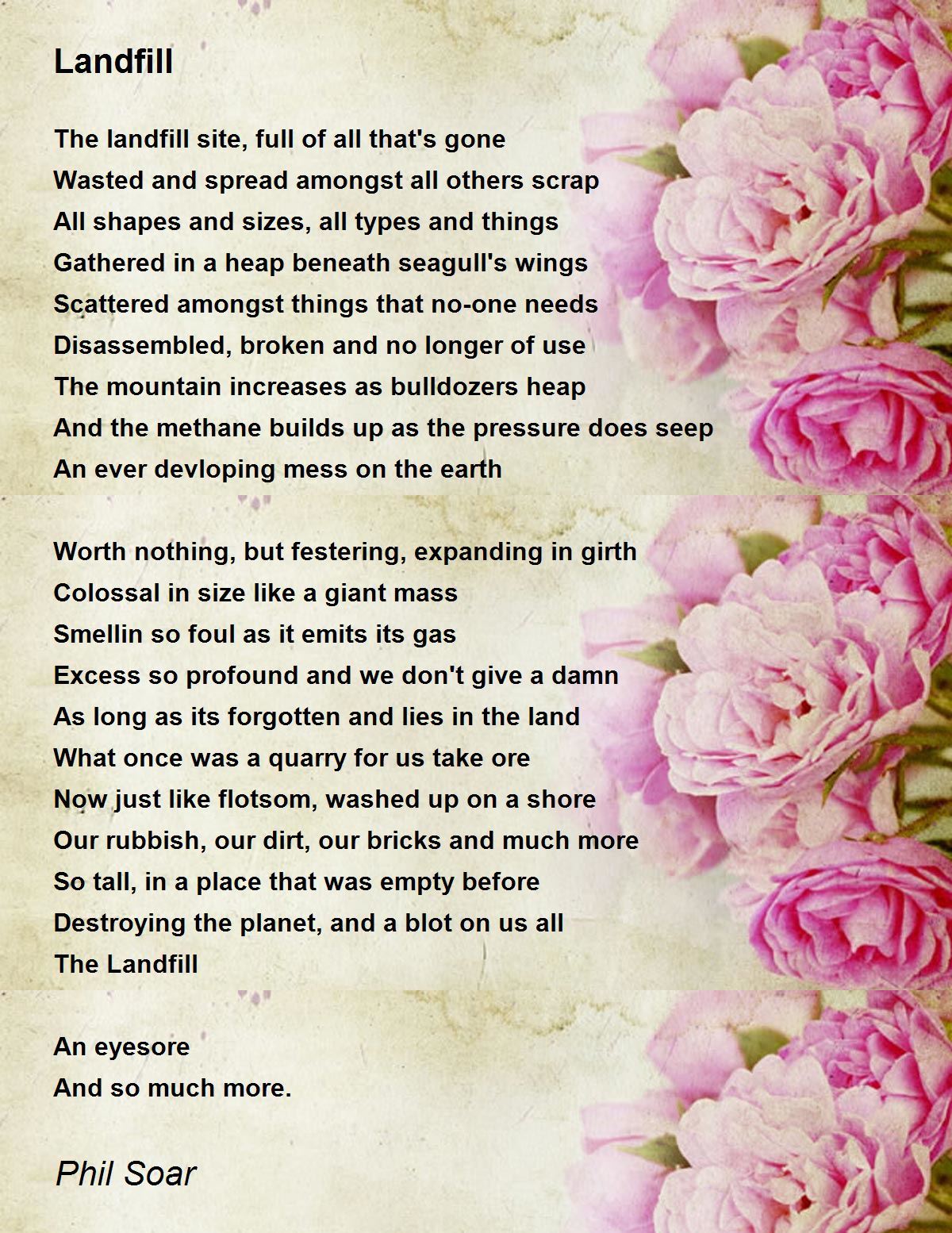 Landfill Poem by Phil Soar - Poem Hunter