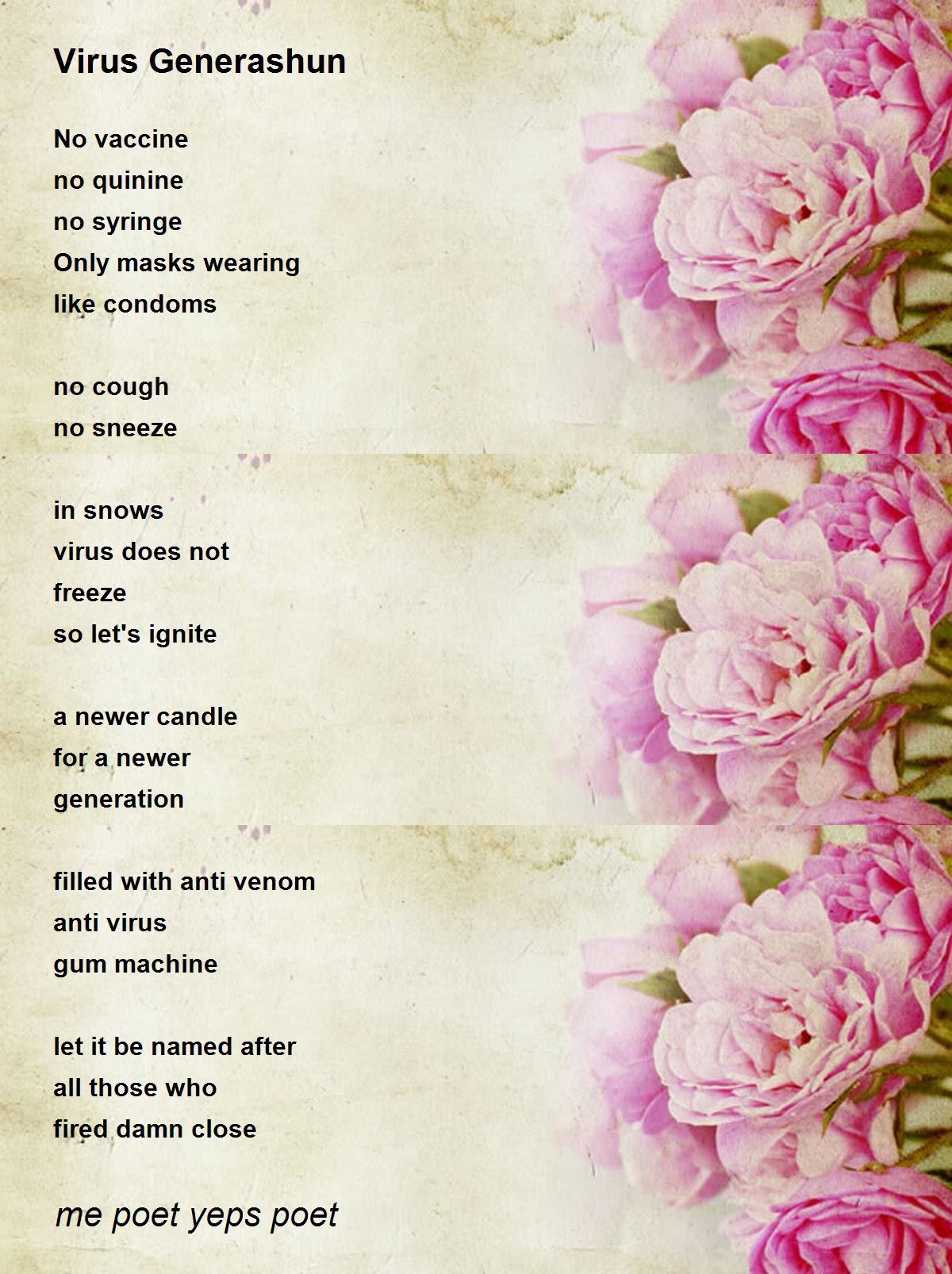 Virus Generashun Virus Generashun Poem by me poet yeps poet