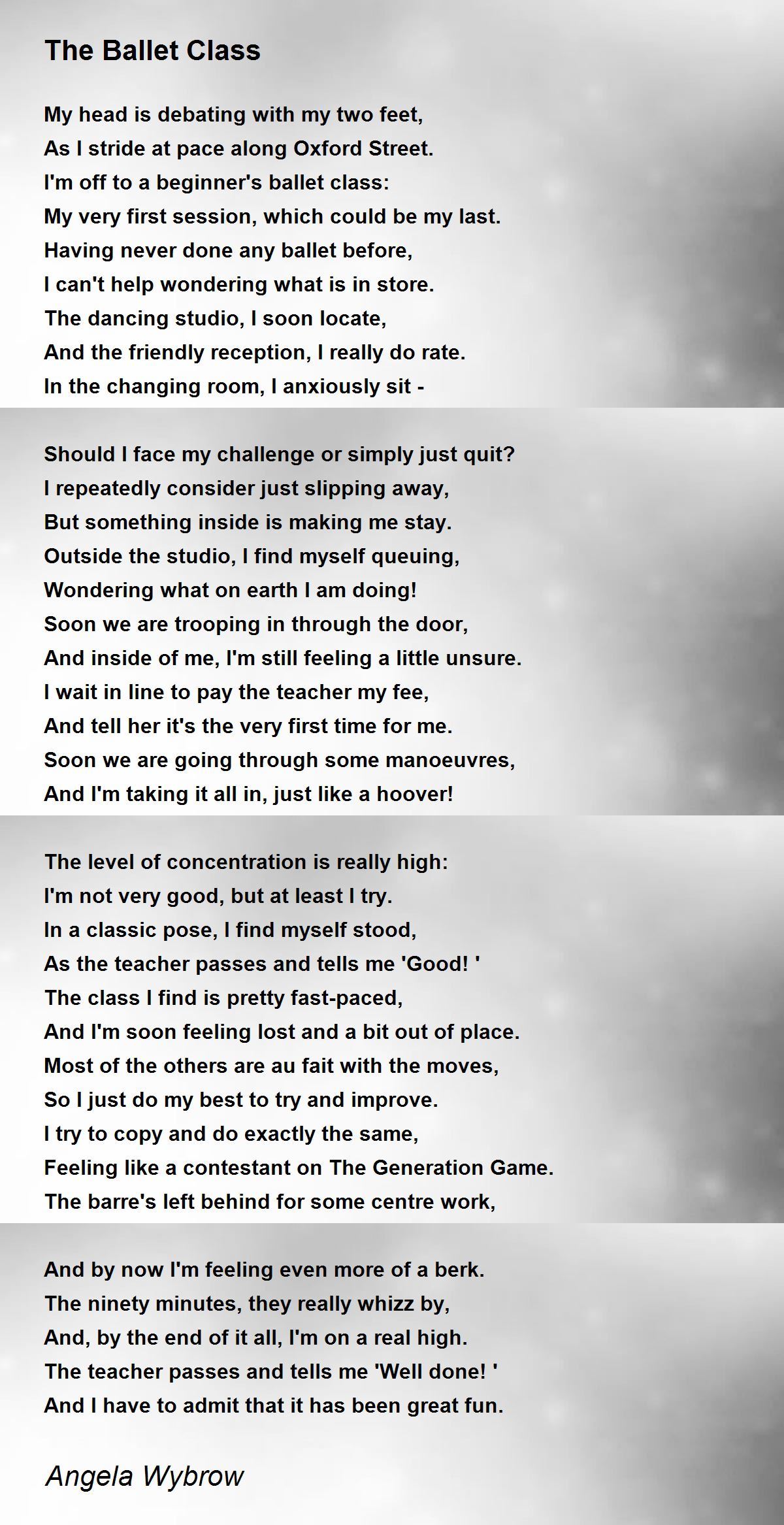 The Ballet Class The Ballet Class Poem by Angela Wybrow