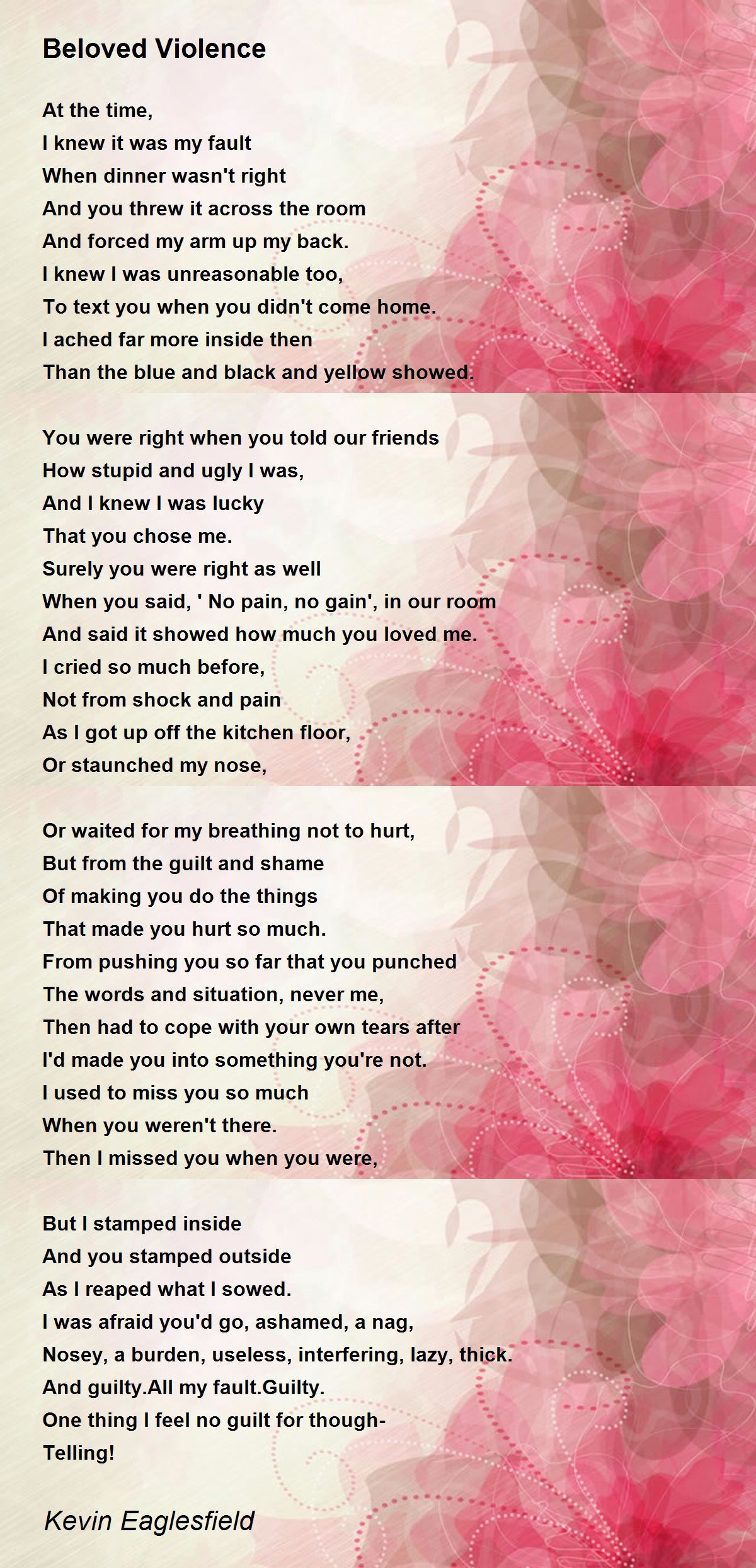 Beloved Violence Beloved Violence Poem by Kevin Eaglesfield