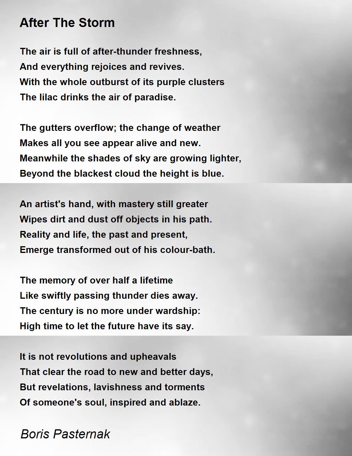 After The Storm Poem by Boris Pasternak - Poem Hunter