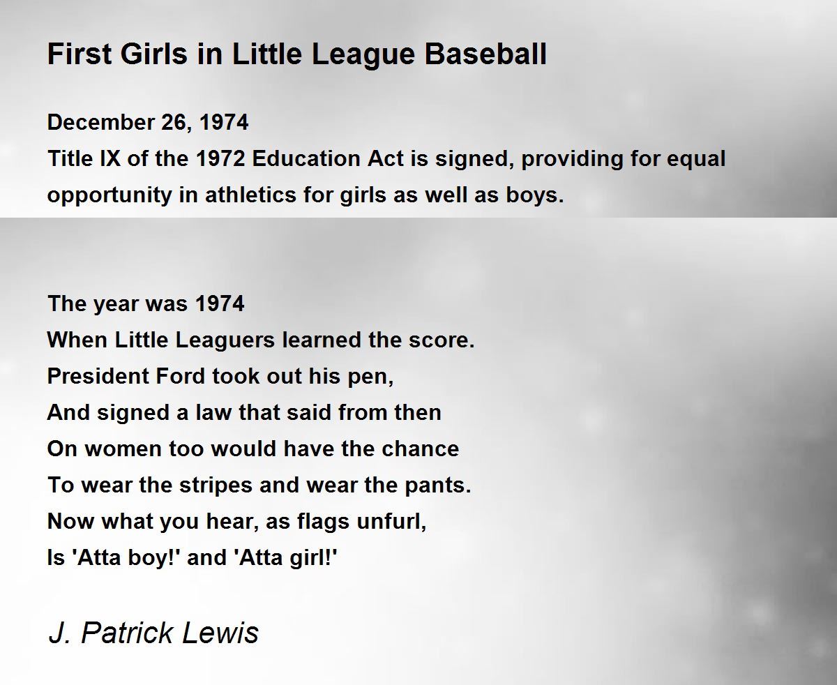 First Girls in Little League Baseball First Girls in Little League