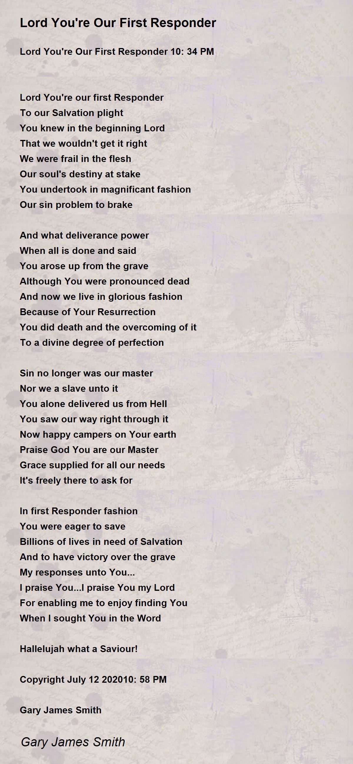 Poems For First Responder Appreciation