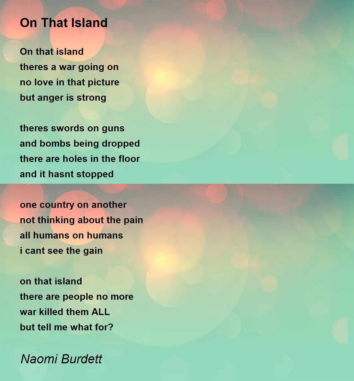 On That Island On That Island Poem by Naomi Burdett