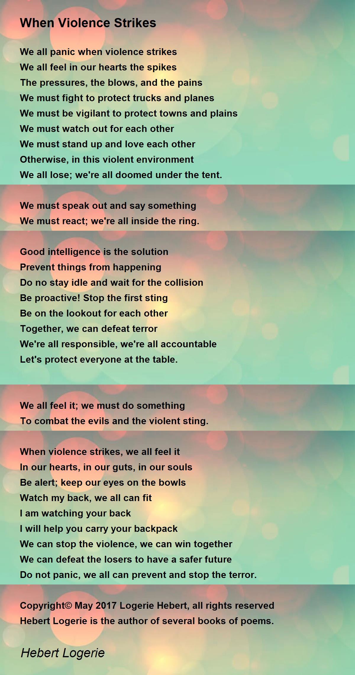 When Violence Strikes When Violence Strikes Poem by Hebert Logerie