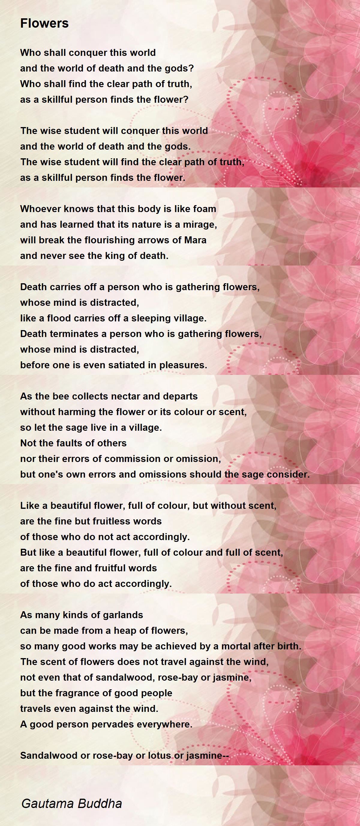 Flowers - Flowers Poem by Gautama Buddha