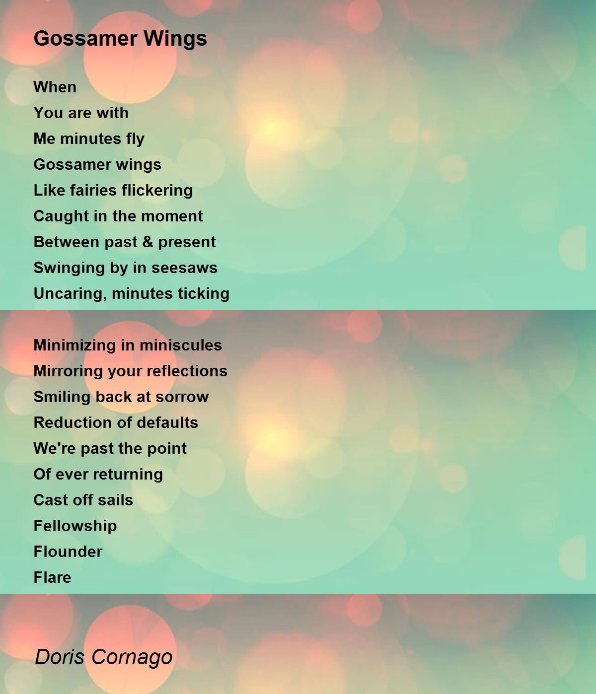 Gossamer Wings Gossamer Wings Poem by Doris Cornago