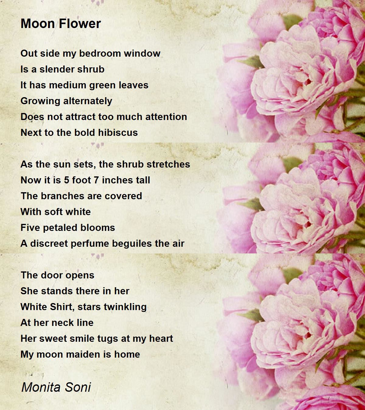 Moon Flower by Monita Soni Moon Flower Poem