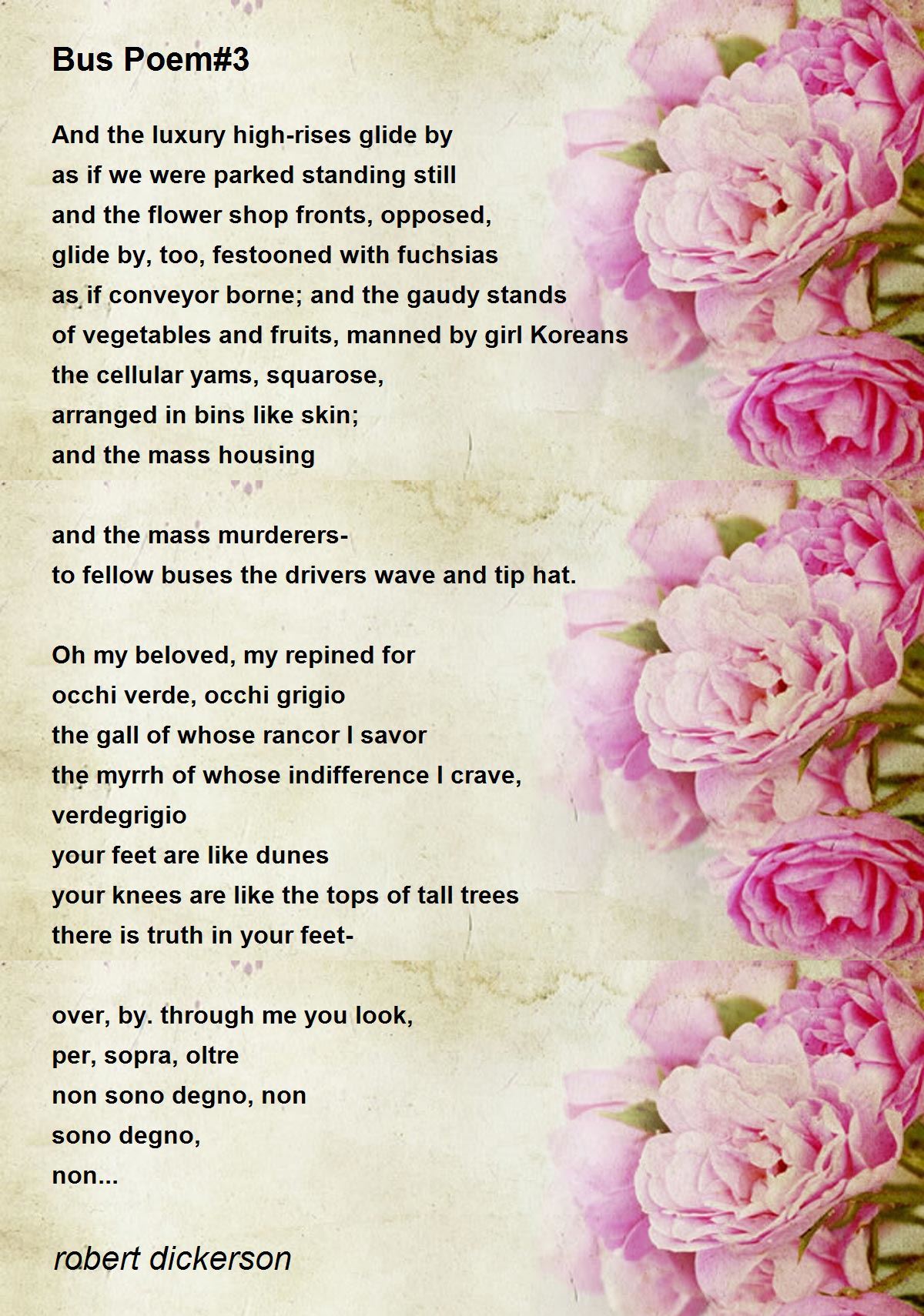 Bus Poem3 by robert dickerson Bus Poem3 Poem