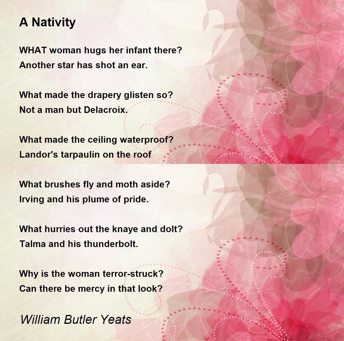 A Nativity Poem by William Butler Yeats Poem Hunter