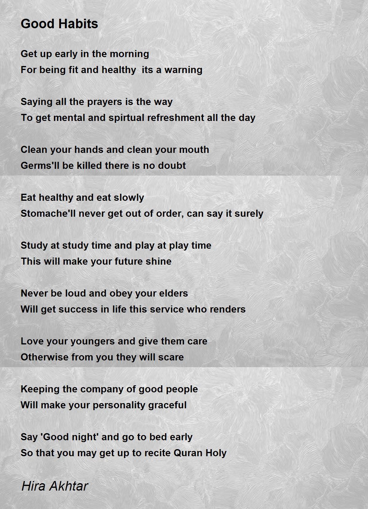 good study habits poem
