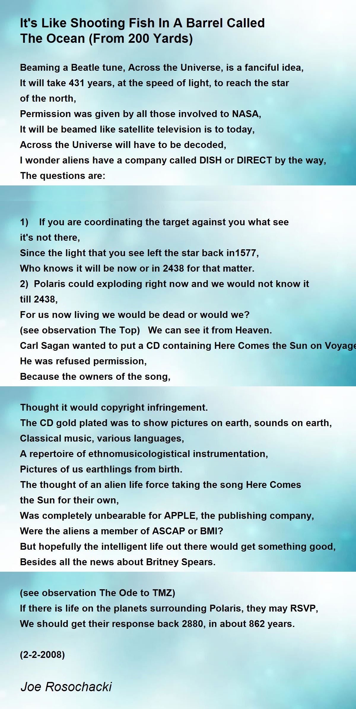 It's Like Shooting Fish In A Barrel Called The Ocean (From 200 Yards