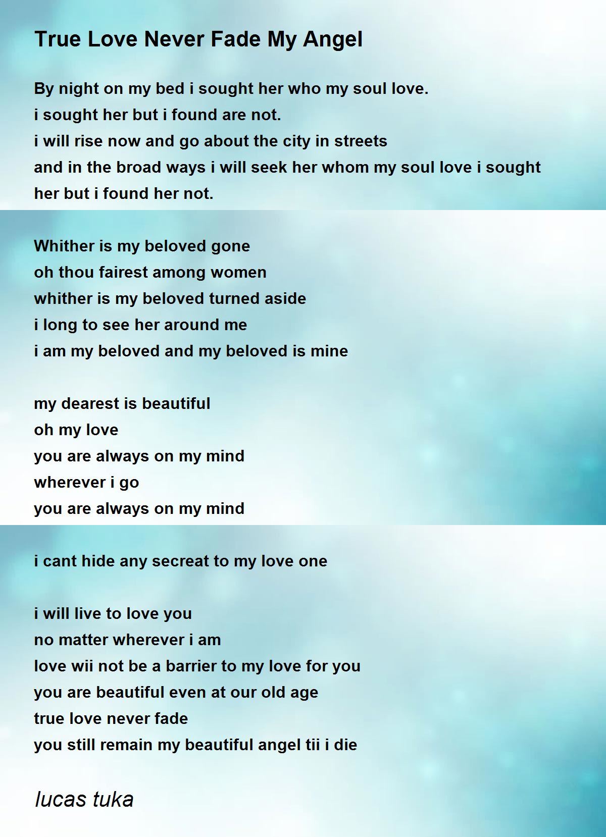 My true love poem for her