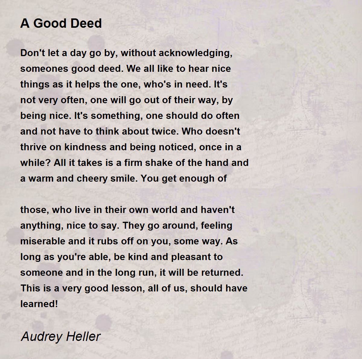 One Good Deed By Terri Fields