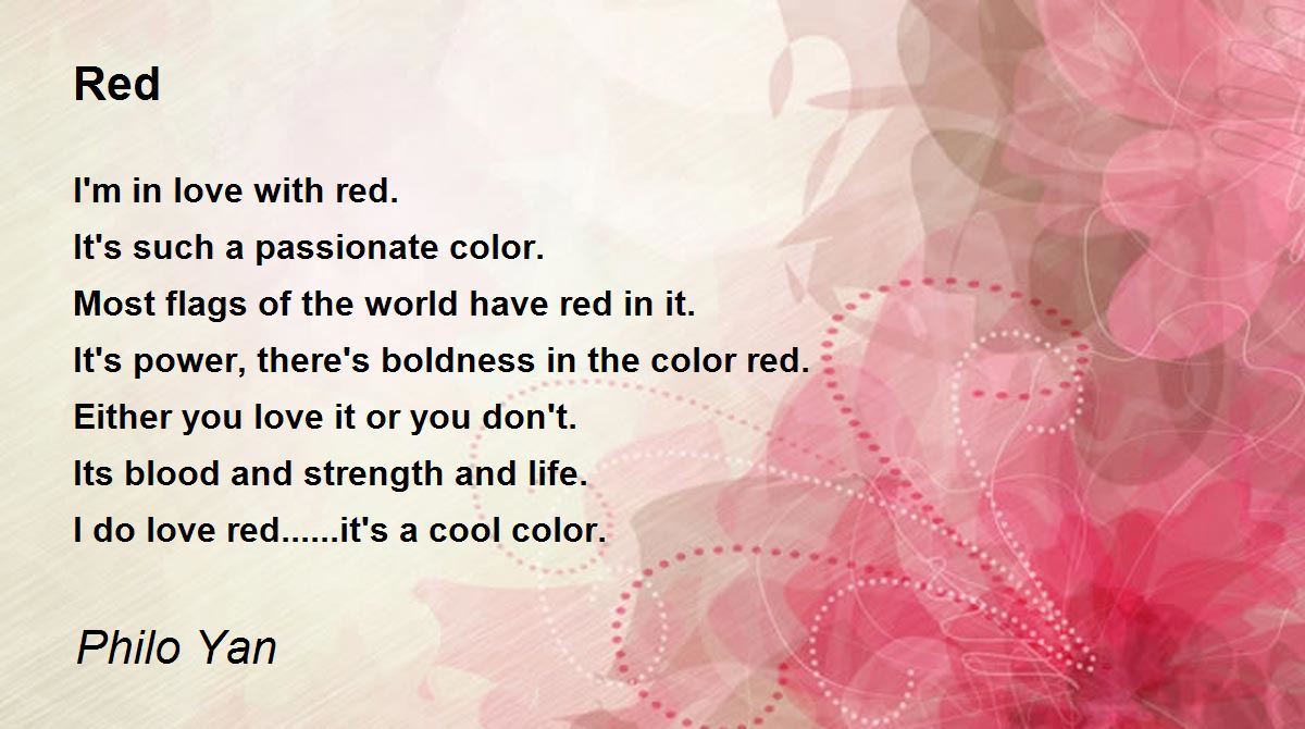 Red Red Poem by Philo Yan
