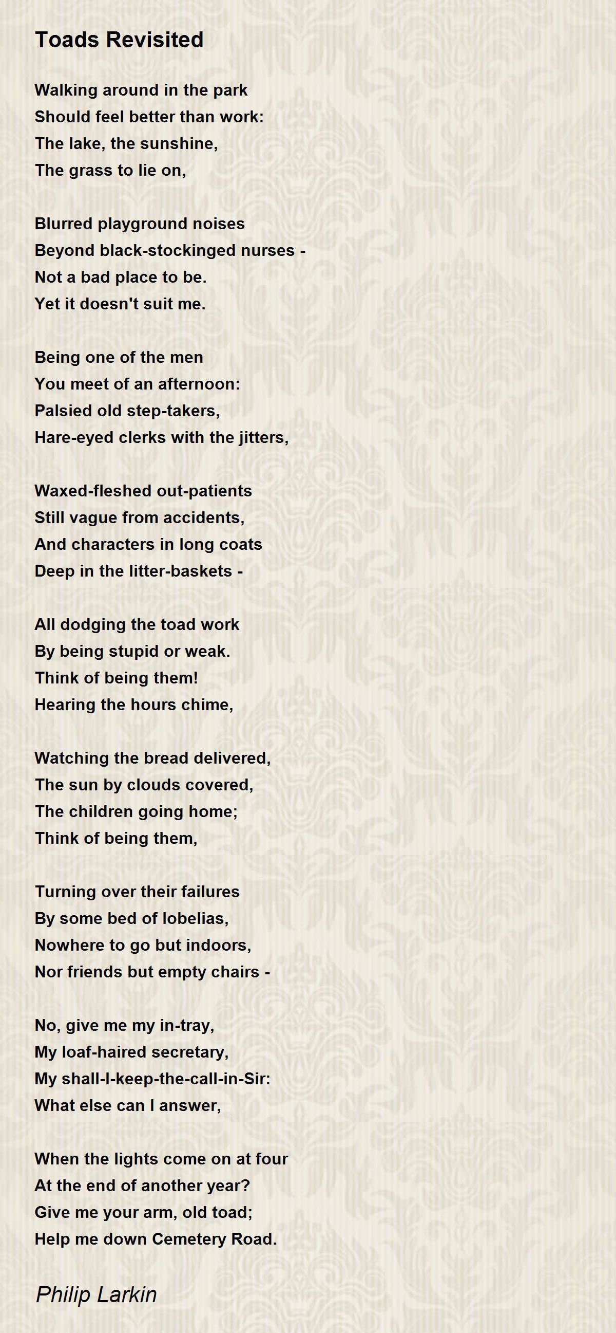 Toads and toads revisited comparison essay image